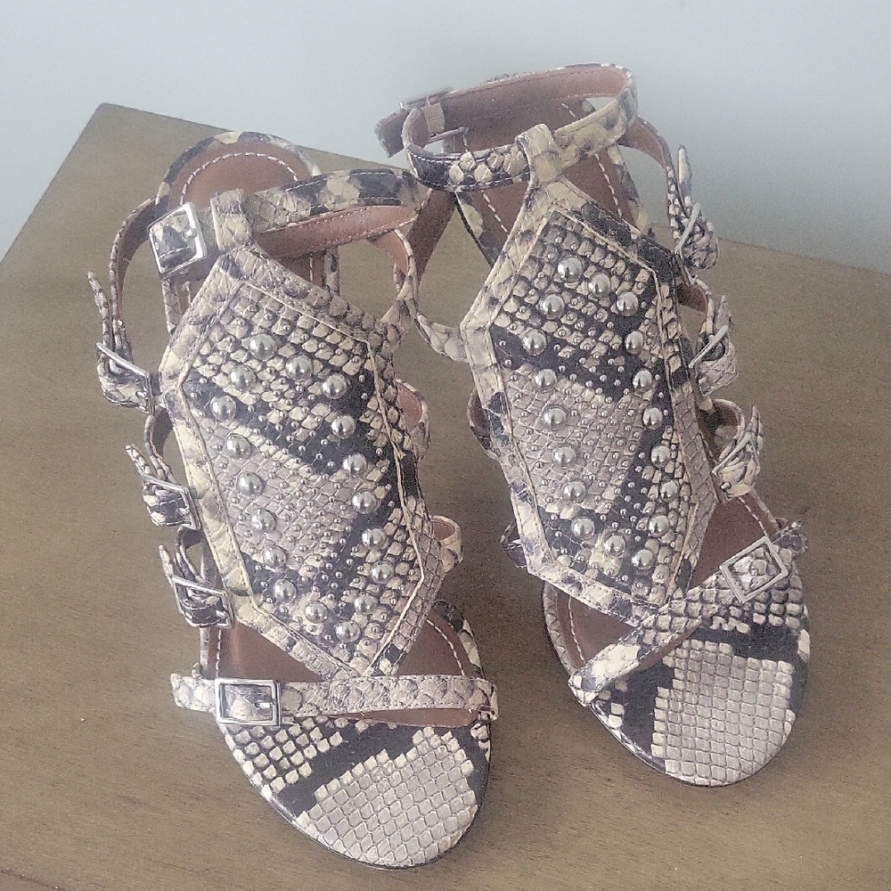 Donald J. Pliner Snakeskin Studded Sandals